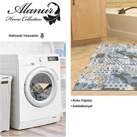 Dekoreko Kaymaz Taban Djt Banyo Halısı Yıldız Deri Modern M5015