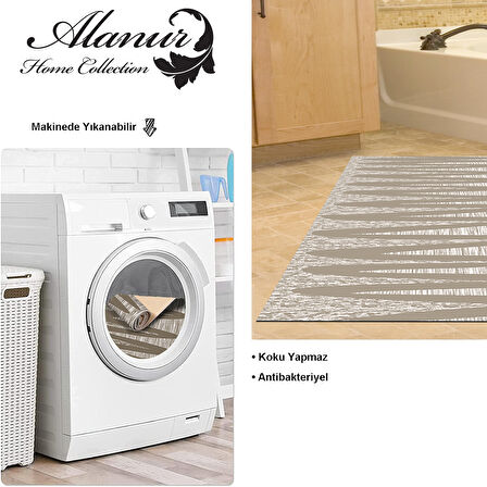 Dekoreko Kaymaz Taban Djt Banyo Halısı Yıldız Deri Modern M5045