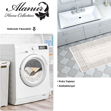 Dekoreko Kaymaz Taban Djt Banyo Halısı Yıldız Deri Modern M5076