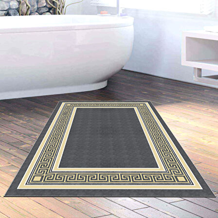 Dekoreko Kaymaz Taban Djt Banyo Halısı Yıldız Deri Modern M5140