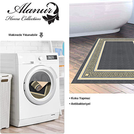 Dekoreko Kaymaz Taban Djt Banyo Halısı Yıldız Deri Modern M5140