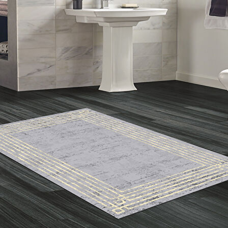 Dekoreko Kaymaz Taban Djt Banyo Halısı Yıldız Deri Modern M5142