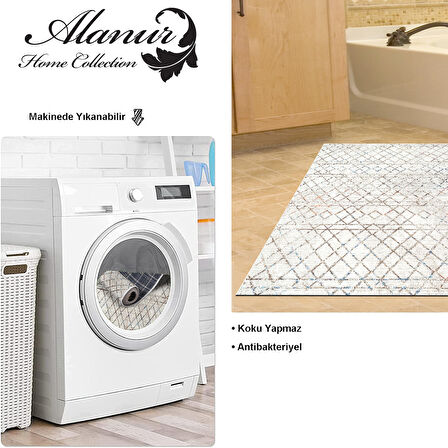 Dekoreko Kaymaz Taban Djt Banyo Halısı Star Pamuk İskandinav F5079