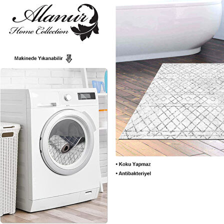 Dekoreko Kaymaz Taban Djt Banyo Halısı Star Pamuk İskandinav F5079