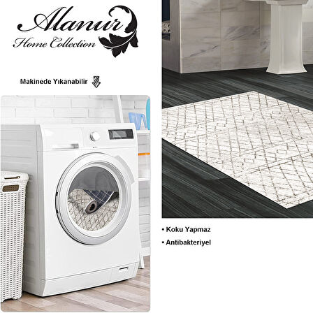 Dekoreko Kaymaz Taban Djt Banyo Halısı Star Pamuk İskandinav F5079