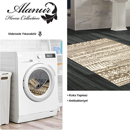 Dekoreko Kaymaz Taban Djt Banyo Halısı Star Pamuk İskandinav F5080 Silver