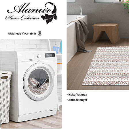 Dekoreko Kaymaz Taban Djt Banyo Halısı Star Pamuk İskandinav F5082