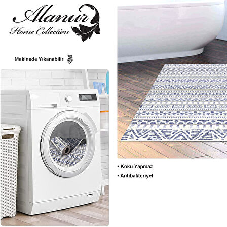 Dekoreko Kaymaz Taban Djt Banyo Halısı Star Pamuk İskandinav F5082