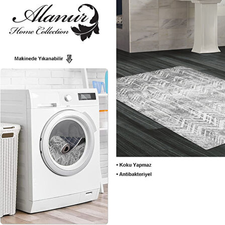 Dekoreko Kaymaz Taban Djt Banyo Halısı Star Pamuk İskandinav F5083