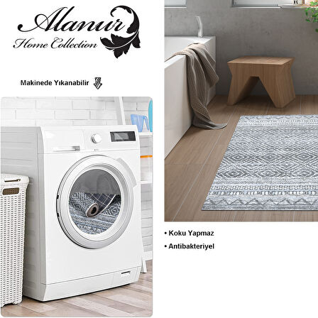 Dekoreko Kaymaz Taban Djt Banyo Halısı Star Pamuk İskandinav F5087