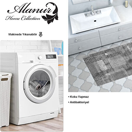 Dekoreko Kaymaz Taban Djt Banyo Halısı Star Pamuk İskandinav F5132