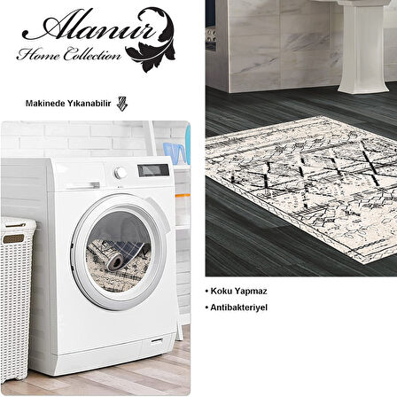 Dekoreko Kaymaz Taban Djt Banyo Halısı Star Pamuk İskandinav M5141