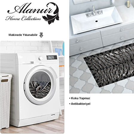 Dekoreko Kaymaz Taban Djt Banyo Halısı Star Pamuk Modern 1906