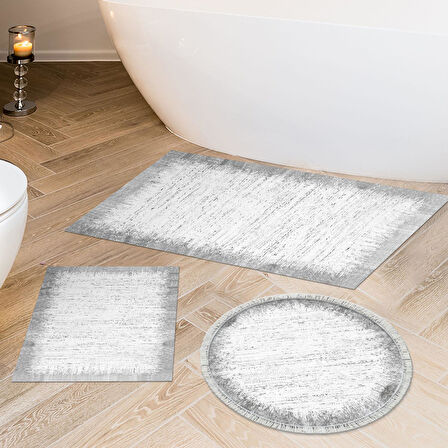 Eko Trend Djt 3 Lü Yıkanabilir Kaymaz Taban Banyo Paspas Seti 1342 Modern