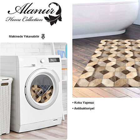 Dekoreko Kaymaz Taban Djt Banyo Halısı Star Pamuk Modern 1926