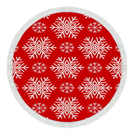 Alanur Home Yılbaşına Özel Keçe Dijital Yıkanabilir Yuvarlak Halı Chr17M