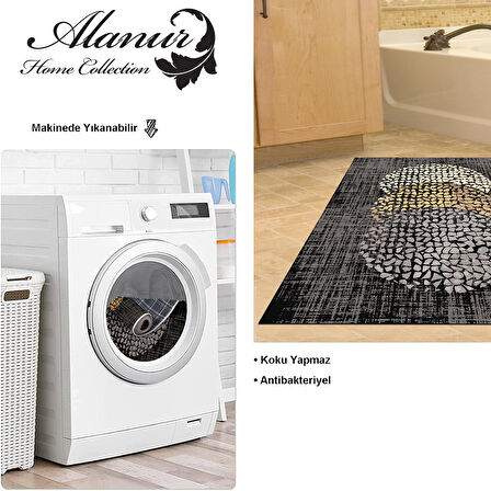Dekoreko Kaymaz Taban Djt Banyo Halısı Star Pamuk Modern E4052