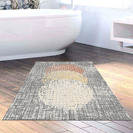 Dekoreko Kaymaz Taban Djt Banyo Halısı Star Pamuk Modern E4052