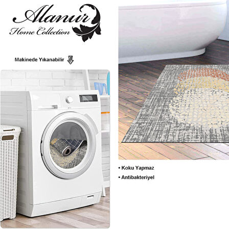 Dekoreko Kaymaz Taban Djt Banyo Halısı Star Pamuk Modern E4052
