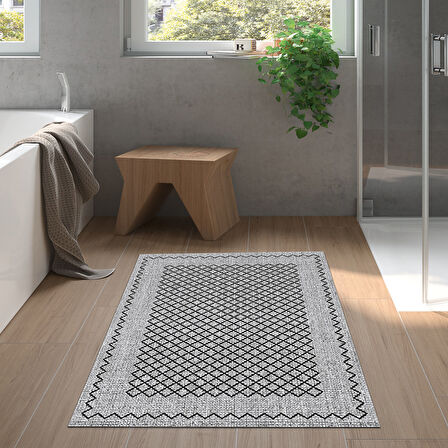 Dekoreko Kaymaz Taban Djt Banyo Halısı Star Pamuk Modern M5001