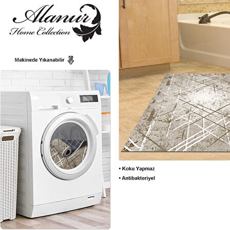 Dekoreko Kaymaz Taban Djt Banyo Halısı Star Pamuk Modern M5003