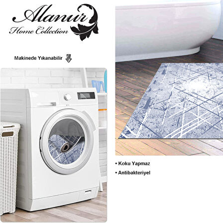 Dekoreko Kaymaz Taban Djt Banyo Halısı Star Pamuk Modern M5003