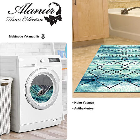 Dekoreko Kaymaz Taban Djt Banyo Halısı Star Pamuk Modern M5006