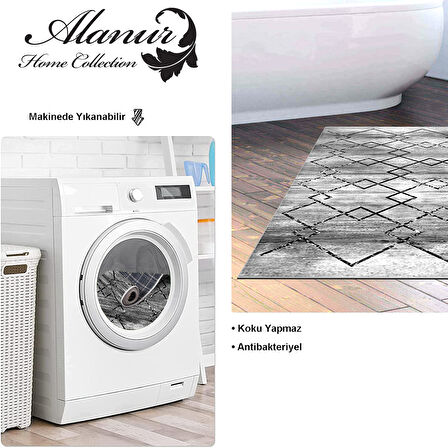 Dekoreko Kaymaz Taban Djt Banyo Halısı Star Pamuk Modern M5006