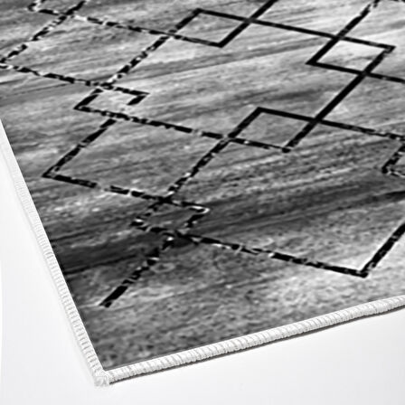 Dekoreko Kaymaz Taban Djt Banyo Halısı Star Pamuk Modern M5006