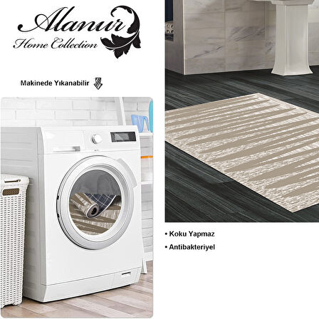 Dekoreko Kaymaz Taban Djt Banyo Halısı Star Pamuk Modern M5045