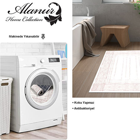 Dekoreko Kaymaz Taban Djt Banyo Halısı Star Pamuk Modern M5076