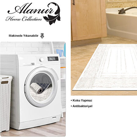 Dekoreko Kaymaz Taban Djt Banyo Halısı Star Pamuk Modern M5076