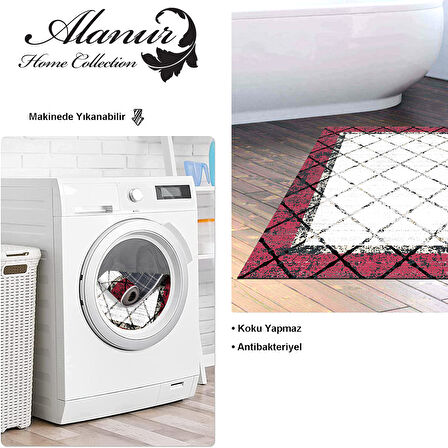 Dekoreko Kaymaz Taban Djt Banyo Halısı Star Pamuk Modern M5129