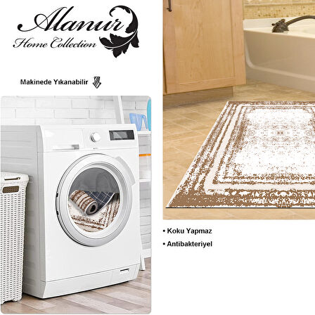 Dekoreko Kaymaz Taban Djt Banyo Halısı Star Pamuk Modern M5132