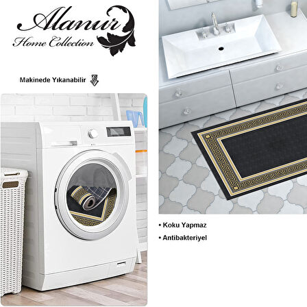 Dekoreko Kaymaz Taban Djt Banyo Halısı Star Pamuk Modern M5140