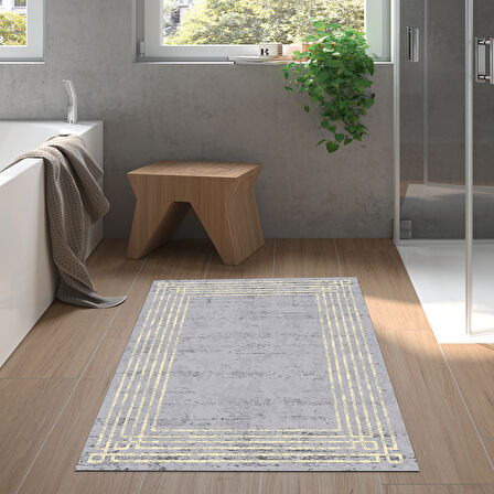 Dekoreko Kaymaz Taban Djt Banyo Halısı Star Pamuk Modern M5142