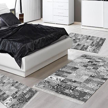 Eko Trend Djt Yıkanabilir Kaymaz Taban 3 Lü Yatak Odası Takımı Mu148 Patchwork