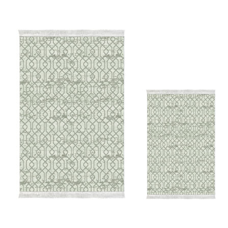 Dekoreko Kaymaz Taban Djt 2 Li Banyo Paspas Takımı Yıldız Deri Saçaklı Modern 757