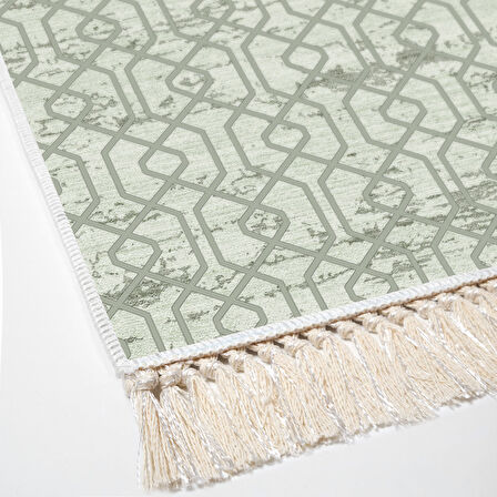 Dekoreko Kaymaz Taban Djt 2 Li Banyo Paspas Takımı Yıldız Deri Saçaklı Modern 757