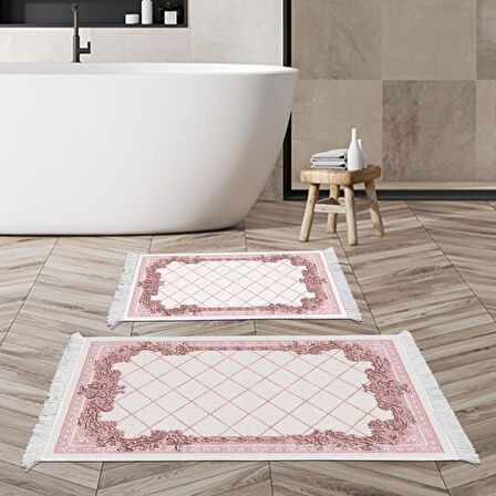 Eko Trend Djt 2 Li Yıkanabilir Kaymaz Taban Banyo Paspas Klozet Takımı 748 Modern