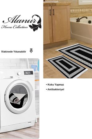 Dekoreko Kaymaz Taban Djt 2 Li Banyo Paspas Takımı Trend Saçaklı Modern 650M