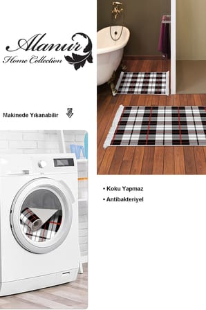 Dekoreko Kaymaz Taban Djt 2 Li Banyo Paspas Takımı Trend Saçaklı Modern 750