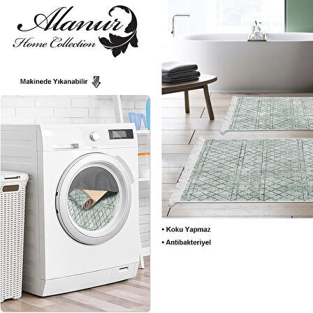 Dekoreko Kaymaz Taban Djt 2 Li Banyo Paspas Takımı Yıldız Deri Saçaklı İskandinav F5079