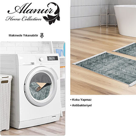 Dekoreko Kaymaz Taban Djt 2 Li Banyo Paspas Takımı Yıldız Deri Saçaklı İskandinav F5083