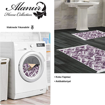 Dekoreko Kaymaz Taban Djt 2 Li Banyo Paspas Takımı Yıldız Deri Saçaklı İskandinav F5128