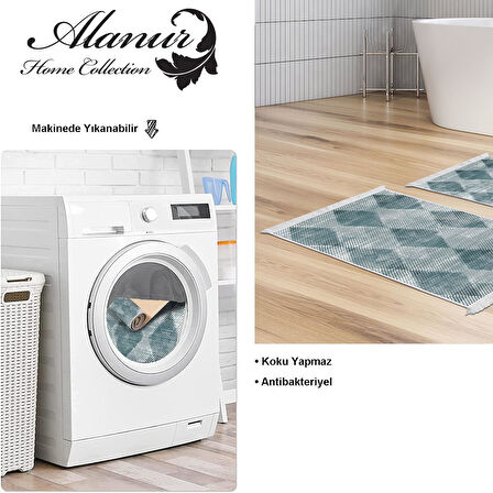 Dekoreko Kaymaz Taban Djt 2 Li Banyo Paspas Takımı Yıldız Deri Saçaklı İskandinav F5131