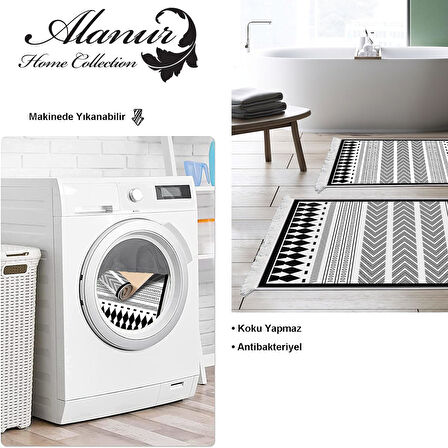 Dekoreko Kaymaz Taban Djt 2 Li Banyo Paspas Takımı Yıldız Deri Saçaklı İskandinav M1273