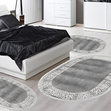 Eko Trend Djt Yıkanabilir Kaymaz Taban Oval 3 Lü Yatak Odası Takımı 1460 Modern
