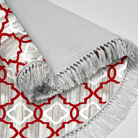 Alanur Home Yılbaşına Özel Keçe Dijital Yıkanabilir Yuvarlak Halı Chr12M