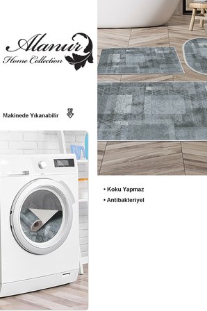 Dekoreko Kaymaz Taban Djt 3 Lü Banyo Paspas Takımı Trend Karışık Iskandinav F5132